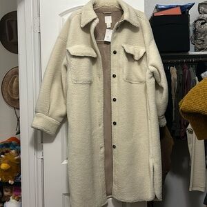 Long faux Sherpa coat